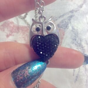 owl tassel long chain Necklace, statement jewelry